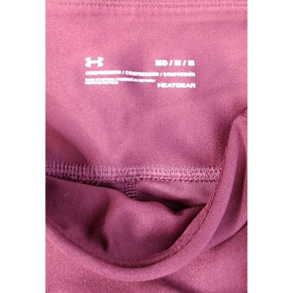Under Armour Compression Leggings HeatGear Athletic Black Pink Medium - Picture 3 of 6